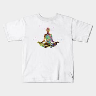 Meditating Woman Kids T-Shirt